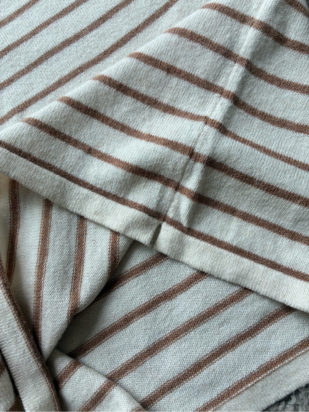 Zara Kids Cream & Brown Striped Short Sleeve Knit Top - Picture 5 of 7